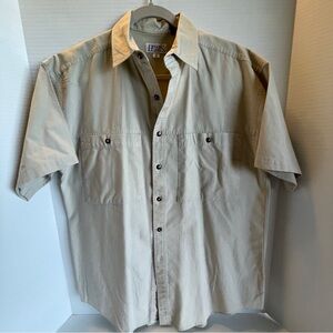 Honors Men's Short Sleeve Tan Camp Shirt Size M